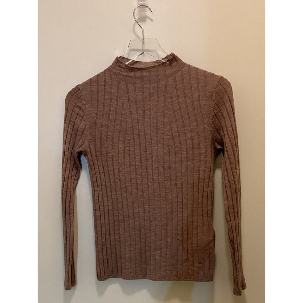 Banana Republic Ribbed Ultra-Fine Merino Wool Pullover, Novel Beige, XS